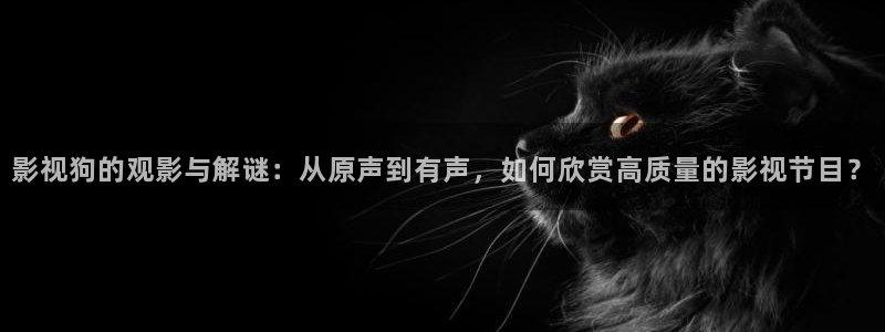 在线观看蓝莓：影视狗的观影与解谜：从原声到有声，如何欣赏高质量的影视节目？